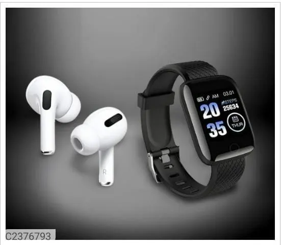 Combo of Truly Earbuds & D116 Smart Watch 1
