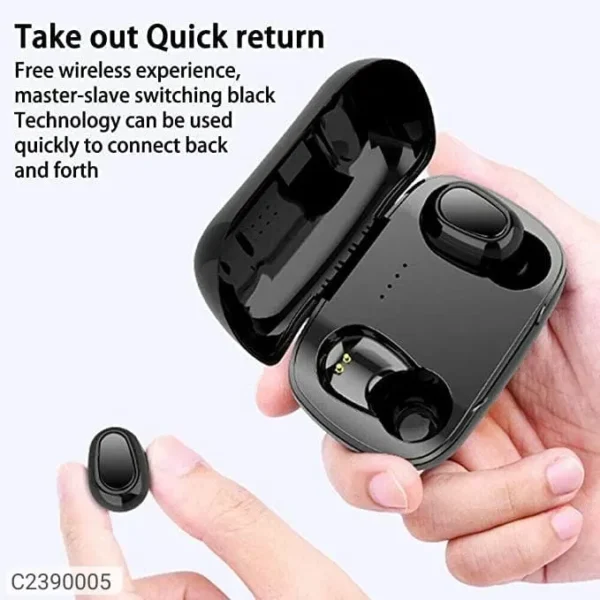 L21 Bluetooth TWS Earbuds – Bluetooth 5.1, Lightweight, Black