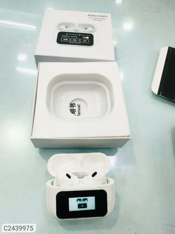 Smart Wireless Earbuds with LCD Touch Screen – Bluetooth 5.1, HD Sound