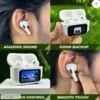 Smart Wireless Earbuds with LCD Touch Screen – Bluetooth 5.1, HD Sound