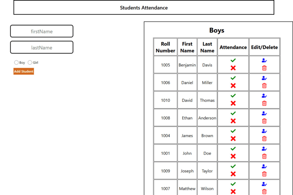 School Attendance Tracker - React.js